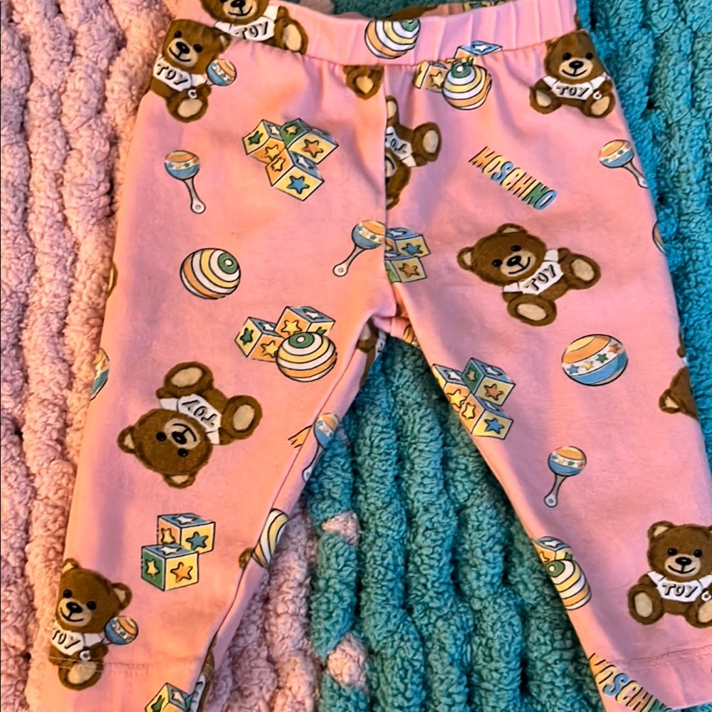 Moschino Pink Kids Pajamas with Teddy Bear Print